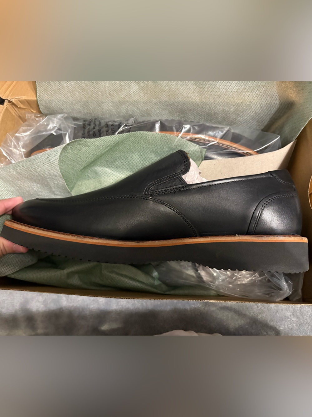 Dunham Black Leather Slip-On Loafers